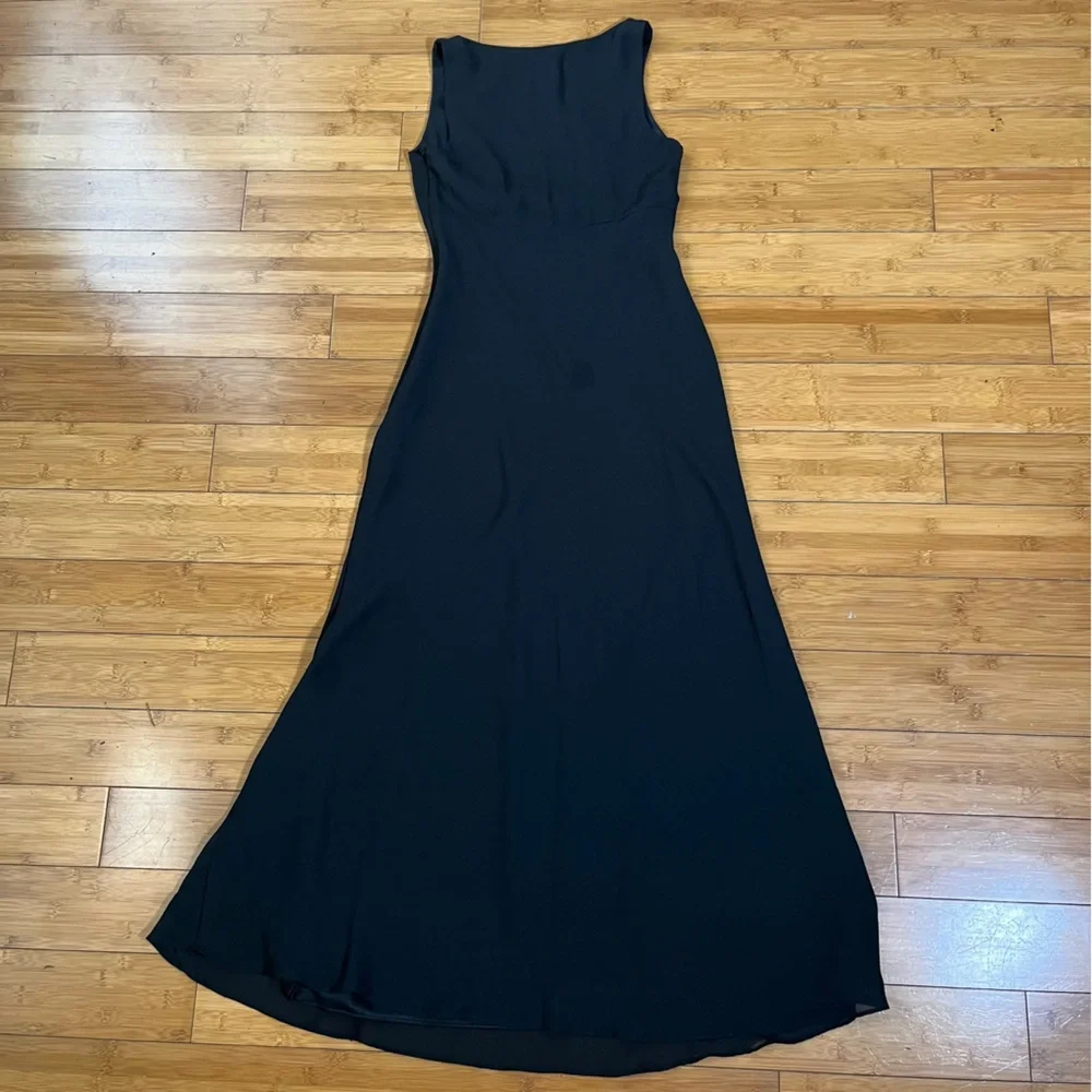 Y2K Vintage Alyn Paige Black Empire Waist Maxi Formal Dress Fairy Whimsigoth - Picture 9 of 12